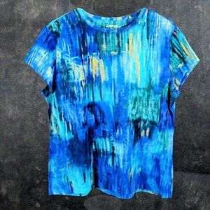 Zenergy by Chicos tye dye ss tee shirt women's 3 EUC.